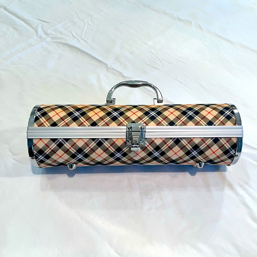 Hard side wine “purse” with corkscrew